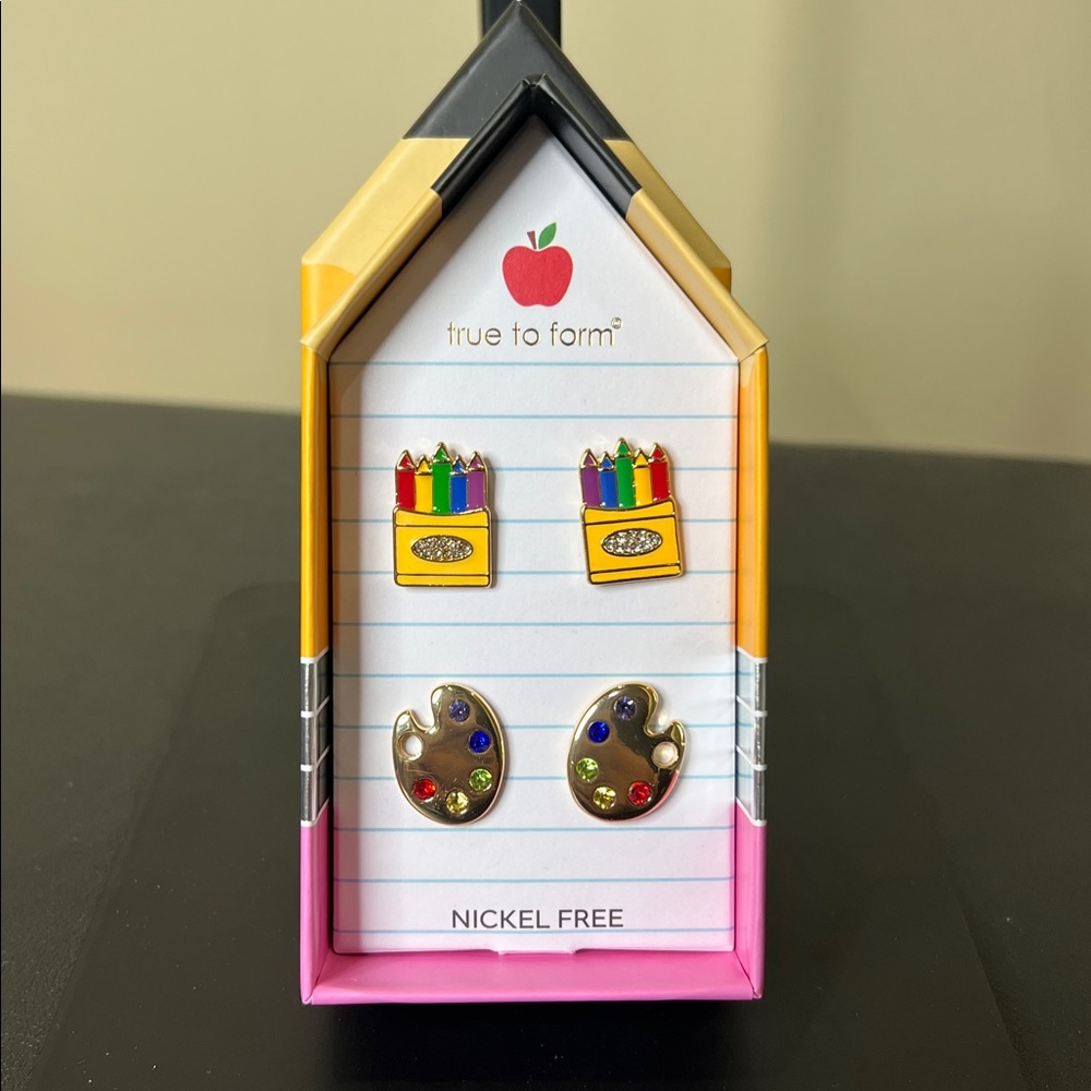True To Form | School / Art Inspired Motif Earring Set 🖍️ 🎨